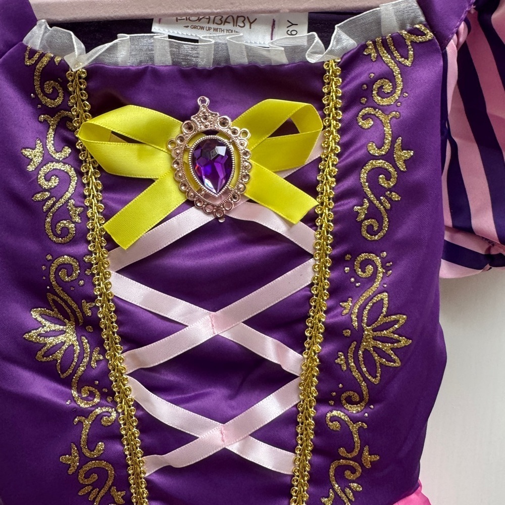 NWOT Disney Rapunzel Inspired Toddler Girls Size 6 Dress Up Play Princess Dress - Picture 2 of 7